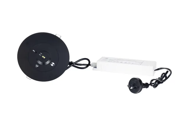 LED Recessed Emergency Luminaire Black Finish - D80 Classification