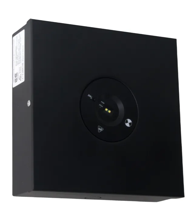 LED Surface Mounted Emergency Luminaire Black - D80 Classification