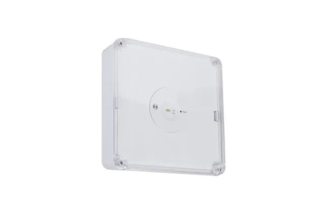LED Surface Mounted Weatherproof Emergency Self Test Luminaire - D80 Classification
