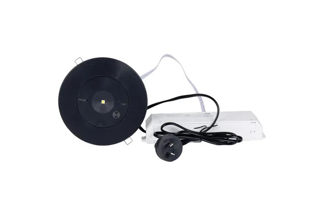 LED Recessed Emergency Luminaire Black Finish - D40 Classification