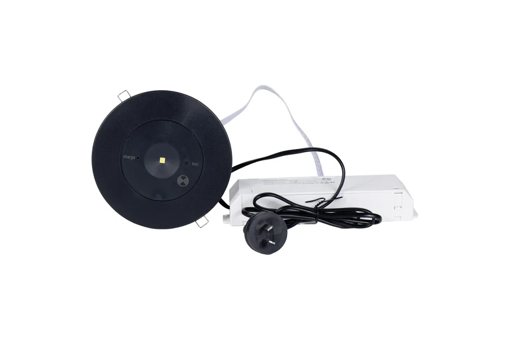 LED Recessed Emergency Luminaire Black Finish - D40 Classification