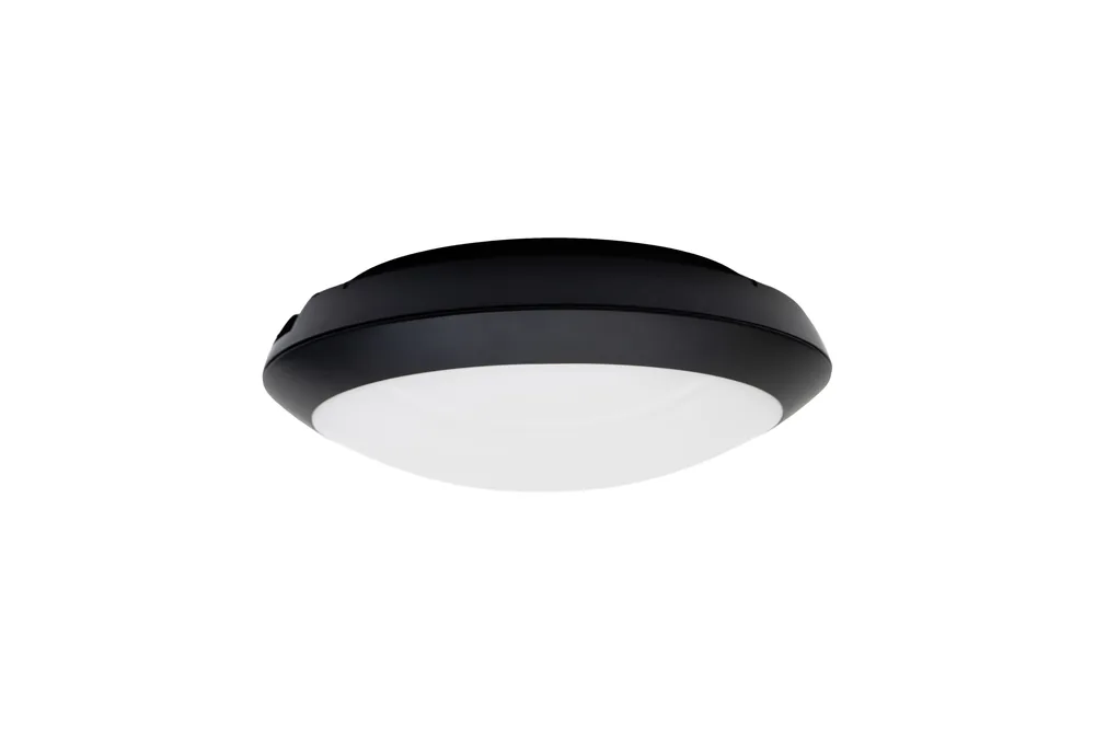 20W LED Emergency Weatherproof Oyster Black Luminaire - Self Test