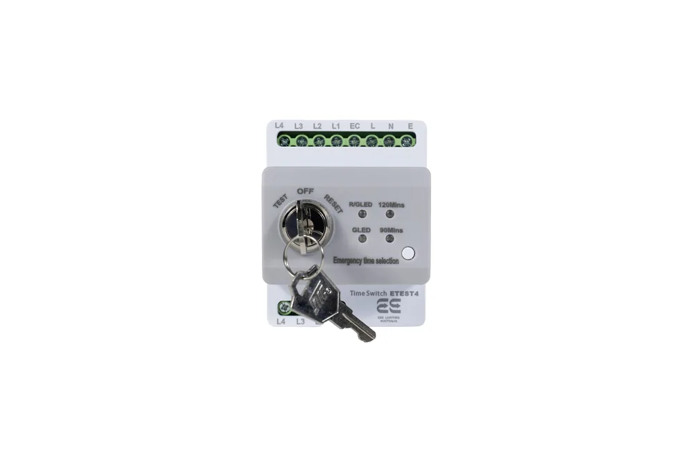 4 Circuit Emergency Lighting Test Switch Din Rail Mount