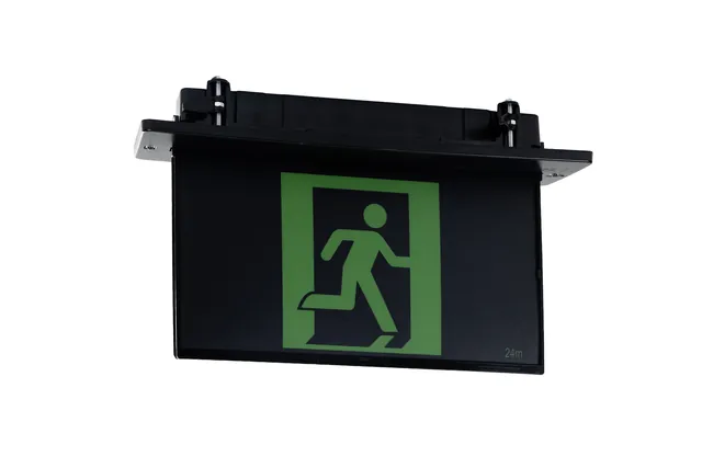 All-in-One Recessed Blade LED Black Exit