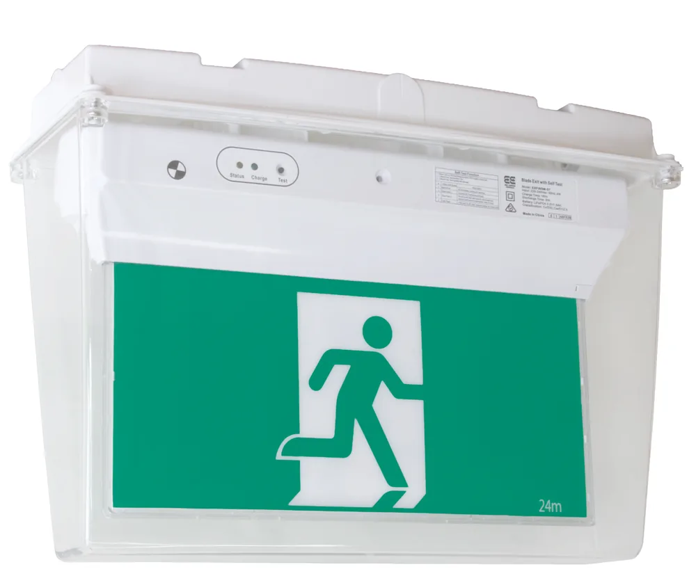 All-in-One Surface Mounted Blade LED Self Test Exit with Weatherproof Enclosure