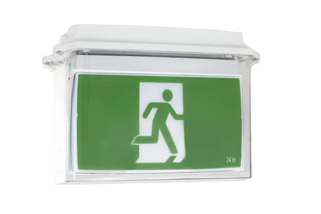 All-in-One Easy Connect Surface Mount LED Weatherproof Exit With Weatherproof Enclosure