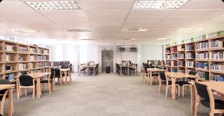 Reading room in a public library