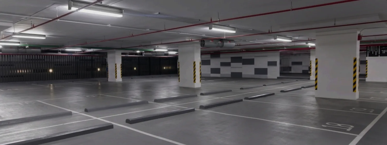 Car park battens dimmed to standby output
